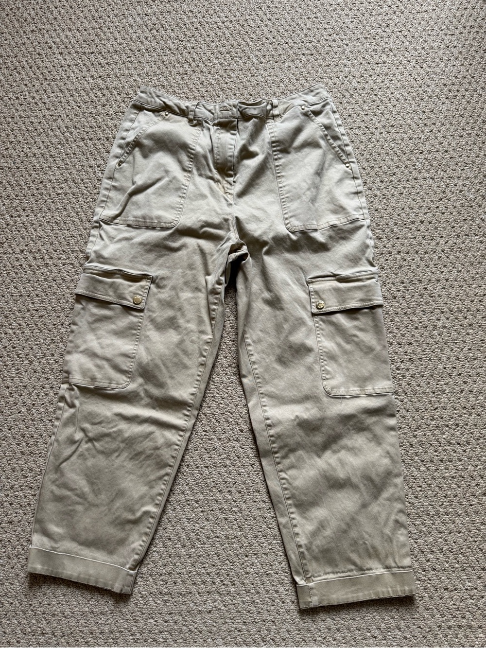 Michael Kors Cropped Cargo Pants in Light Taupe